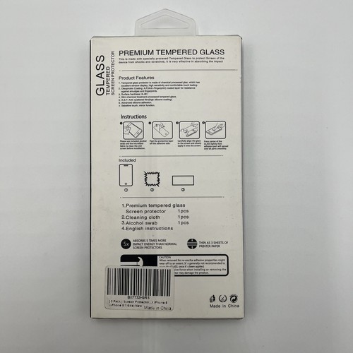 Tempered Glass Screen Protectors iphone 6/7/8 pack of 3 GLASS PRO 9H - Picture 2 of 3