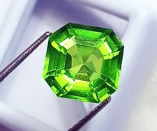 Natural Peridot Ascher Cut Loose Gemstone 8 to 10 Ct Certified With Free Gift