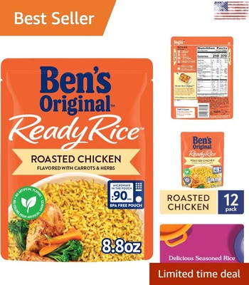 Roasted Chicken Rice - Quick & Easy 90 Sec - Rich Flavor - 8.8 OZ Pack of 12