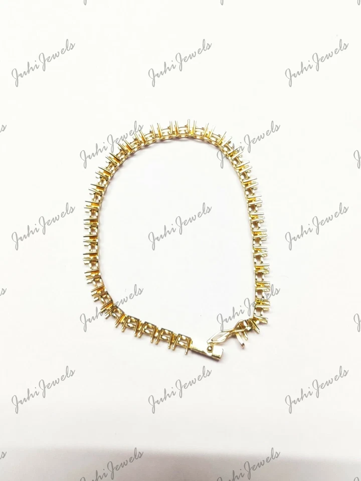 5 mm Round Semi Mount Bracelet 14K Solid Gold bracelet Blanks 14k gold Mountings - Image 4 of 4