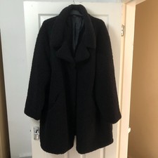 Festival Coat Black Teddy Bear Uk 30-32 Eur 58-60 New Free Tracked 24 P&p
