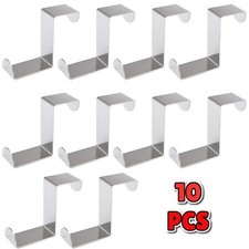 10 Pack Over The Door Hooks Adjustable Z-Shaped Silver Hangers for Clothes Towel