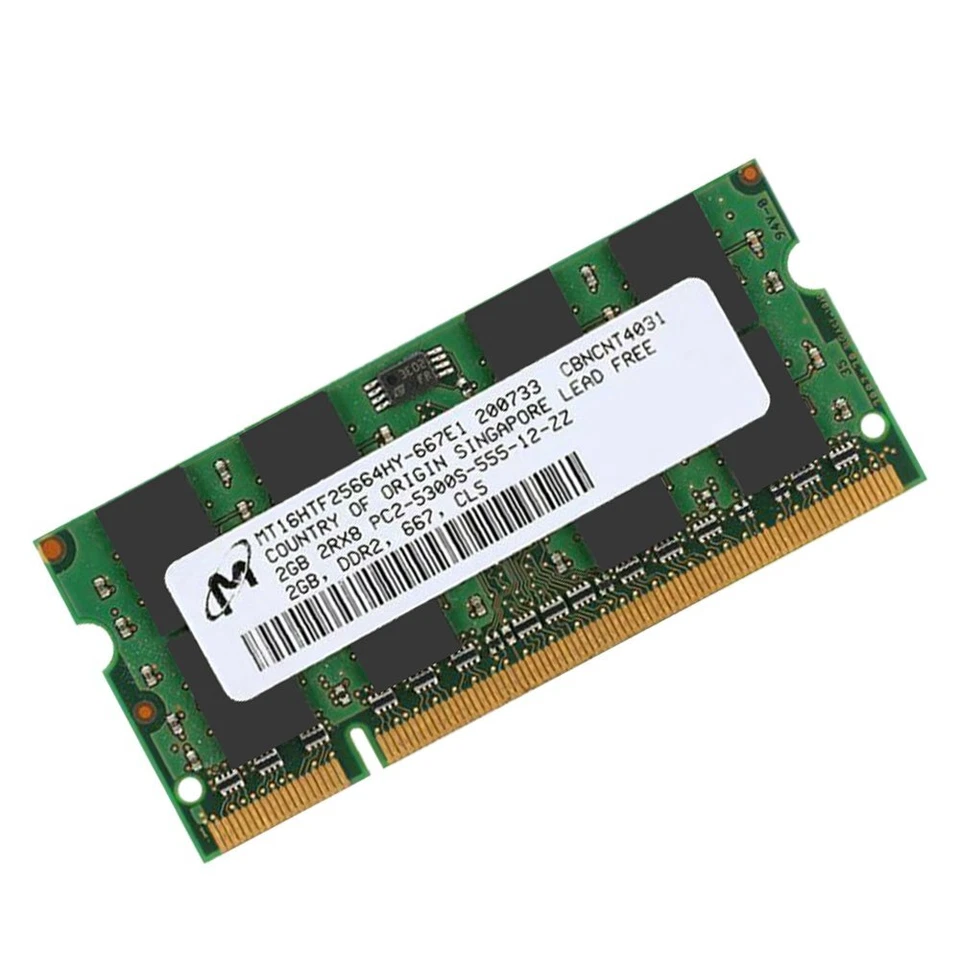 Micron 2GB 1GB PC2-5300S DDR2 667MHz 200Pin SODIMM Laptop Notebook Memory RAM AB - Image 2 of 4
