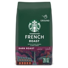 Starbucks Ground Coffee Dark Roast Coffee French Roast 100 Arabica 1 bag 28 oz