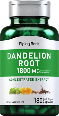 Dandelion Root Capsules | 1800mg | 180 Count | Non-GMO | by Piping Rock