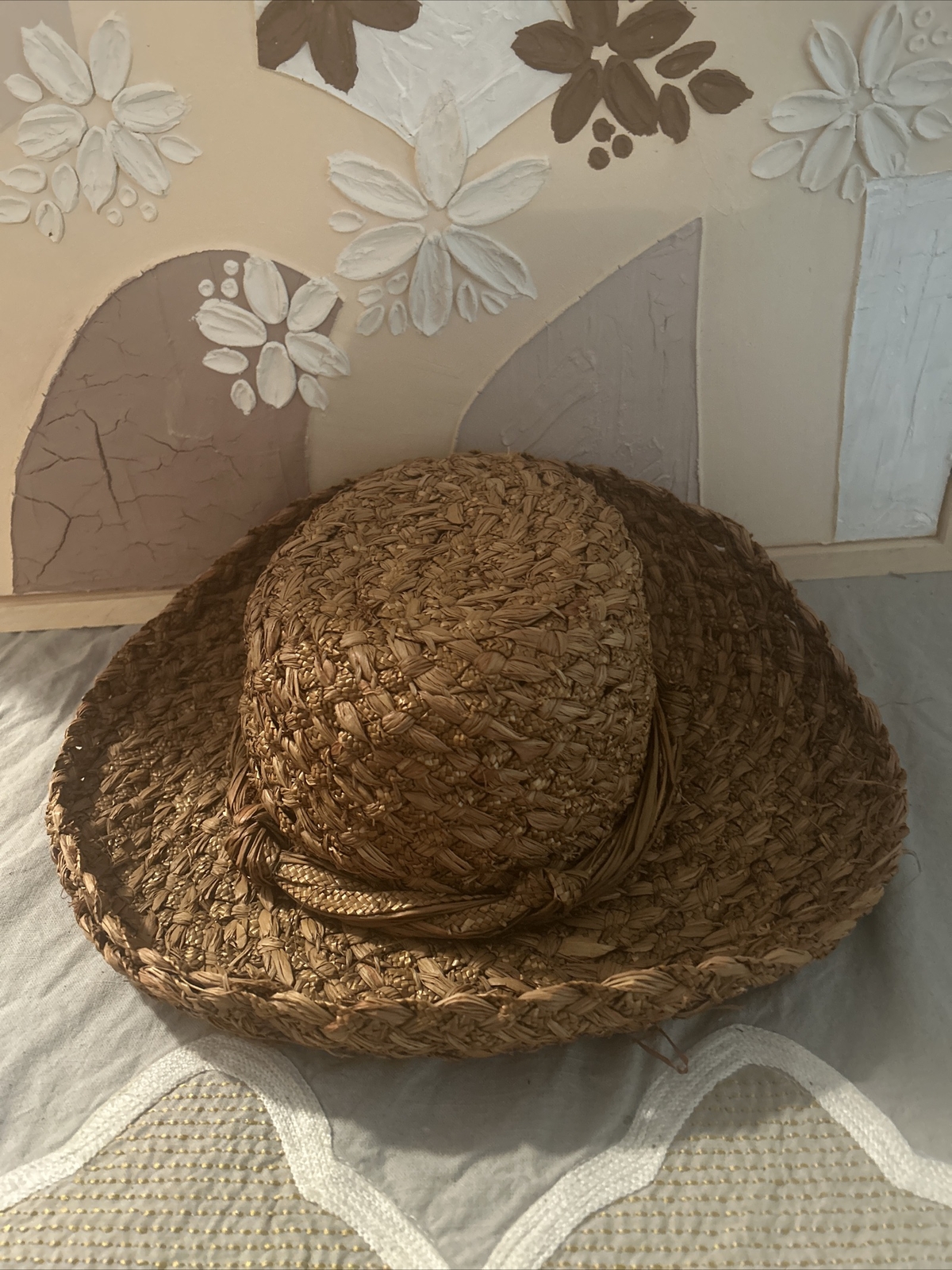 Chunky Wide Braid Raffia Natural Straws Ladies Hat - Gem