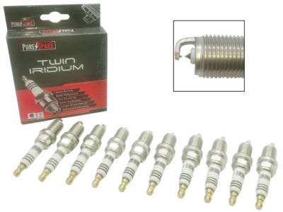 10x Purespark Twin Iridium Upgrade Spark Plugs 3273-03 - ULTRA FINE ELECTRODE