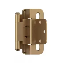 Amerock Golden Champagne 3/8" Inset Self Closing, Partial Wrap Hinge-2-Pack-NOB