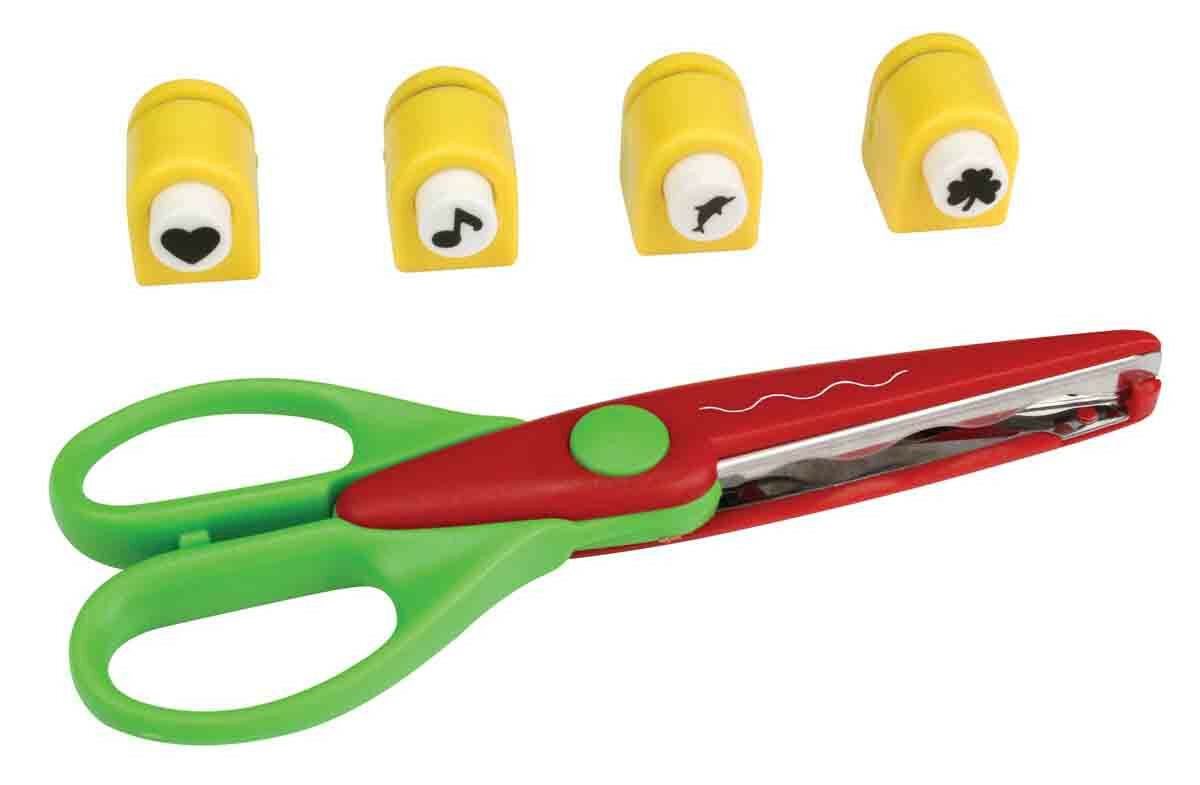 Scissors Cranteur with 4 Mini Punches 5/16in 4-Piece Set  -image