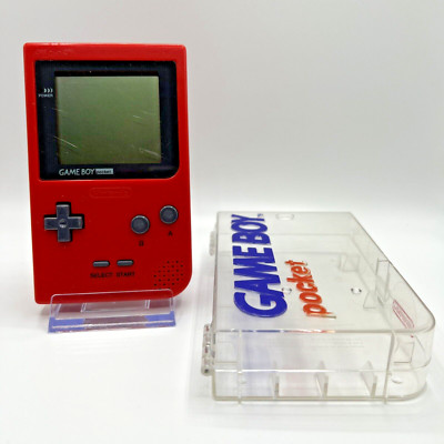 Nintendo Gameboy Pocket Rot - Handheld Spielekonsole mit Acryl Case Box