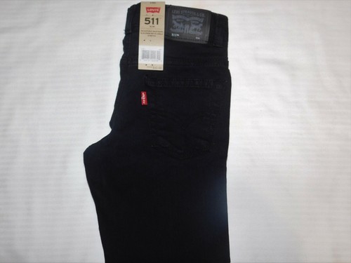 LEVIS 511 Slim Jean Boys Stretch Slim to Ankle Adjustable Waist Black - Picture 3 of 10