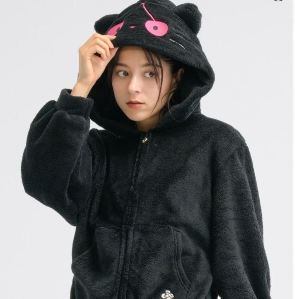 Dark Grape Man Kigurumi Hello Kitty Hoodie Embroidery M(US S) NEW