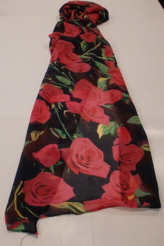 Roses Design Chiffon print Scarf - various colours - Picture 3 of 4