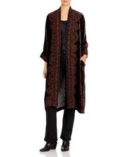 BNWT Johnny Was Maude Velvet Embroidered Kimono Coat Cardigan, Leopard, M, 390