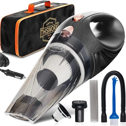 THISWORX Car Vacuum Cleaner - Portable, High Power, Handheld Vacuums W/ 3 Attach