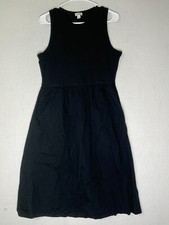 J.Crew Black Sleeveless Mini Fit & Flare Dress Round Neck Women's Size Medium