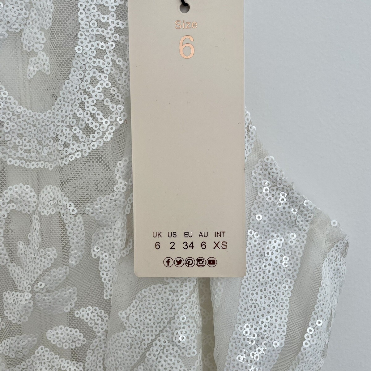 NWT Club L London White Baroque Sequin Mini Club Dress High NWT Club L London White Baroque Sequin Mini Club Dress High