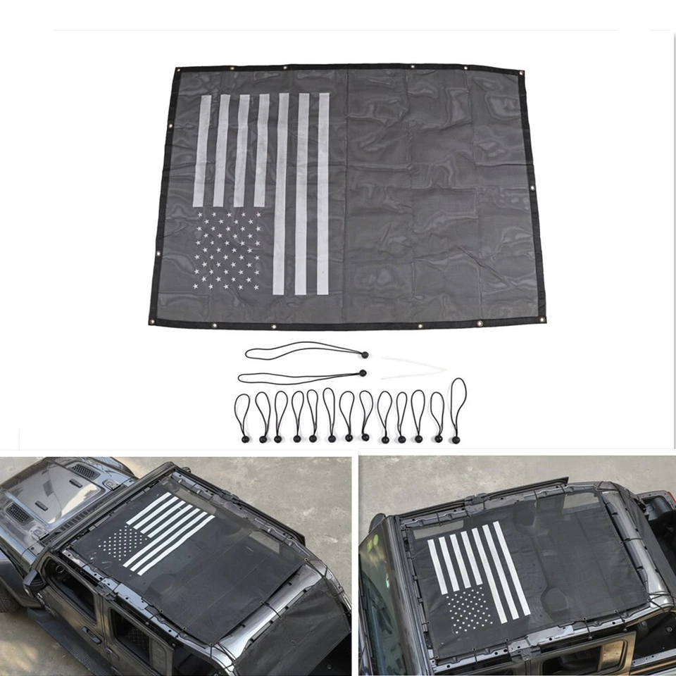 New Car Cover For Jeep Wrangler JL Accessoire Sunshade Cover Roof UV Proof Net - Imagem 2 de 4