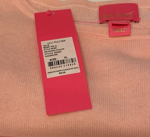 Lilly Pulitzer GIRLS Mini Ramona Caftan Sweater Paradise Pink Size XL (12-14) - Picture 2 of 6