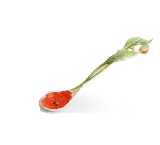 Franz Porcelain Blossoms Poppy Flower Design Spoon Sculptured FZ00525