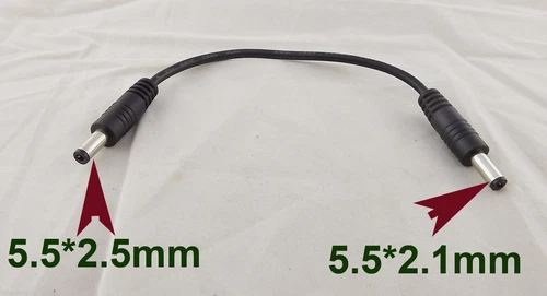 CCTV DC Power 5.5 x 2.5mm Male To 5.5 x 2.1mm Male Adapter Connector Cable 60cm