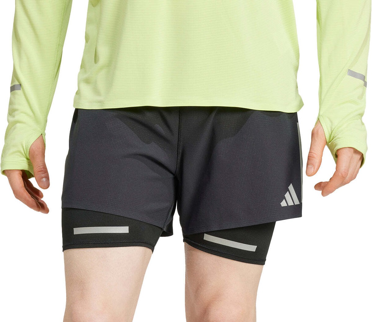 adidas Ultimate Reflective Mens Running Shorts Black In Twin