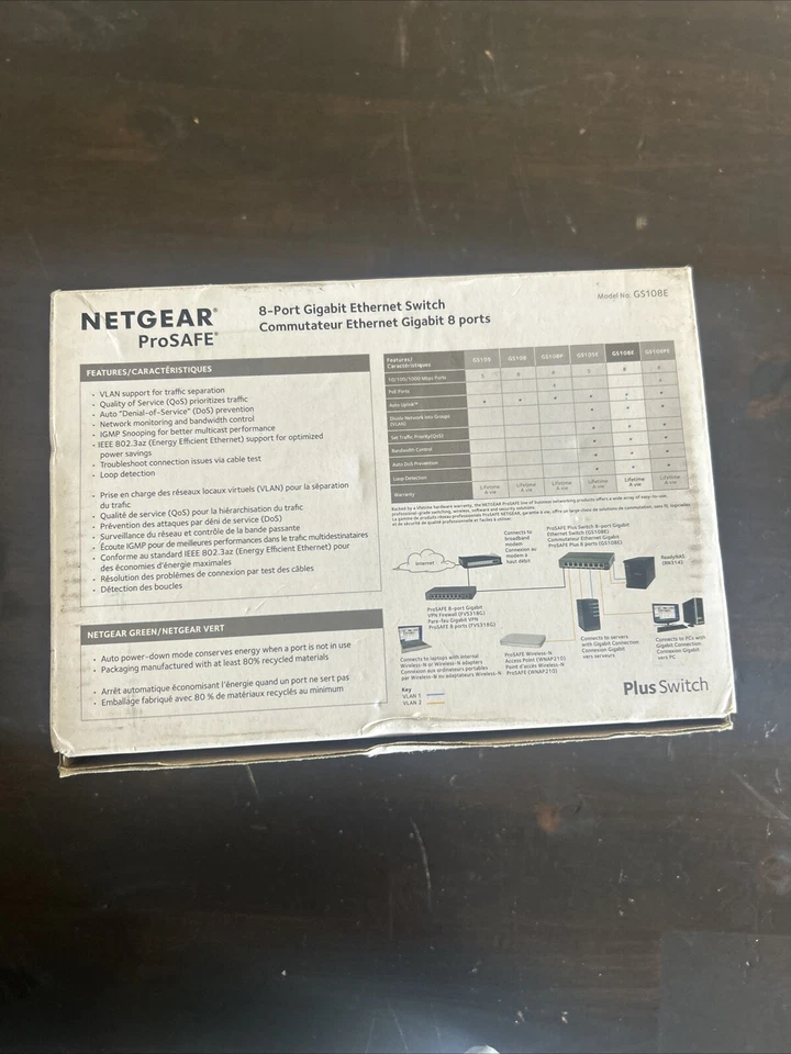 Netgear GS108E-300NAS 8 Port Gigabit Plus Switch - Image 3 of 4