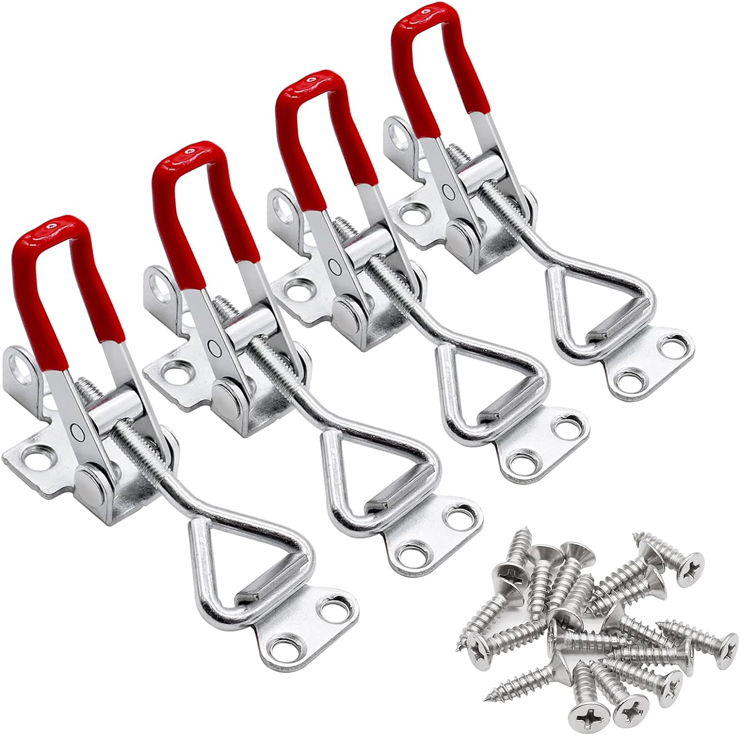 4 Pack Adjustable Toggle Clamp (With Lock Hole),100Kg 330 Lbs Lbs Holding Capaci