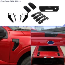 9pcs Exterior Decoration Cover Trim Kit For Ford F150 2021-23 Black Accessories