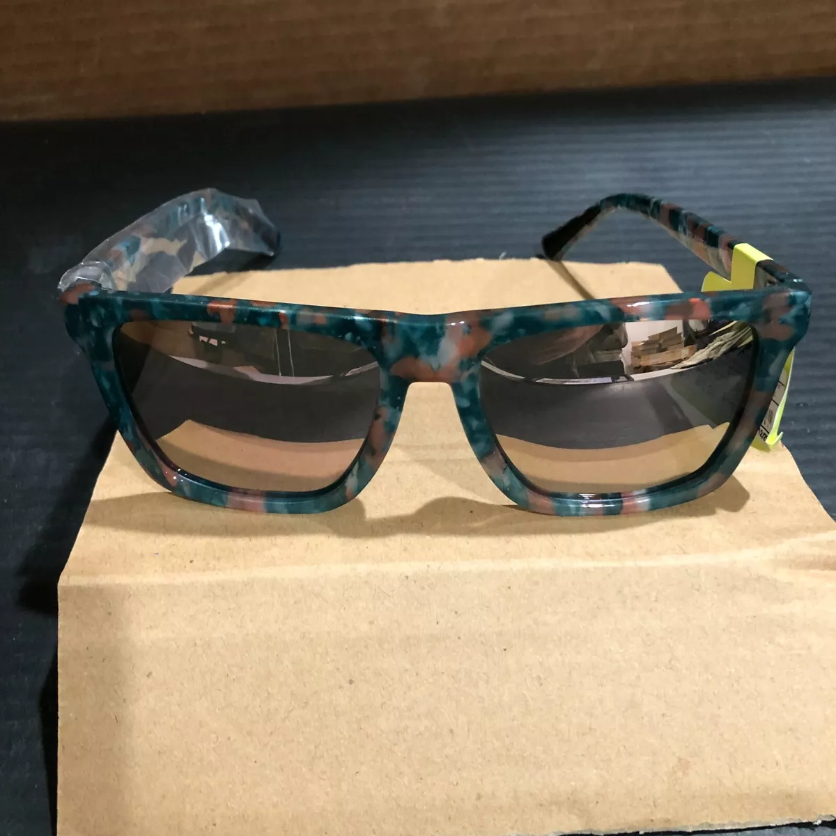 ALL IN MOTION BLUE WOMEN.S SQUARE SUNGLASSES MIRRORED POLARIZED LENSES 5990