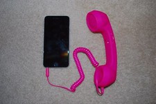 Red Radiation Proof Retro Mic Cell Phone Handset for Mobile Phone 3.5mm NEW 