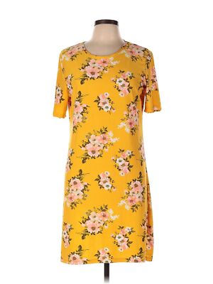 Bobbie Brooks short sleeve mini stretch silhouette yellow floral
