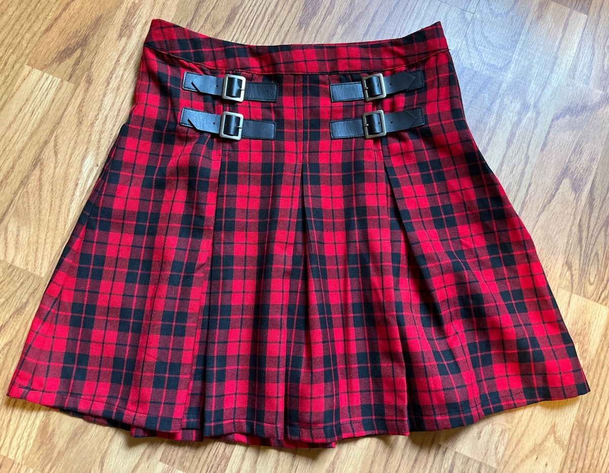 スカート Mardi Mercredi Plaid pleated mini skirt red S50035 Hot Topic Red & Black Punk Plaid Pleated School Girl Mini