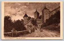 Postcard Art Rothenburg O/T Castle Kobolzeller-Thor Road by Mahler 39A