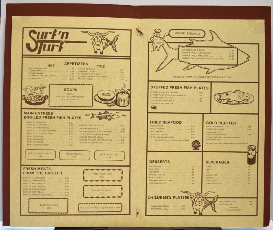 1980s Flagship Seafood House Restaurant Menu Clearwater Tampa Bay Area