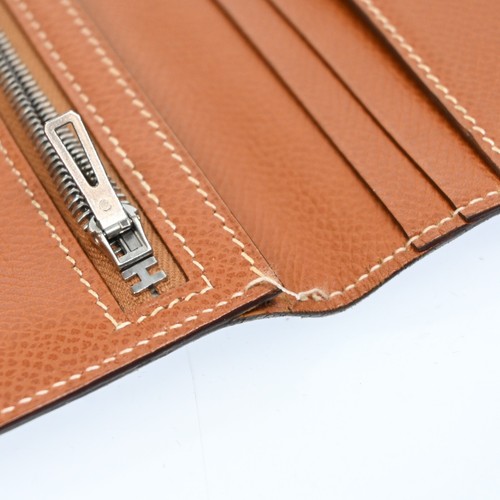 Authentic HERMES Bearn Wallet Leather Brown France w/Box F7058A501 - Picture 24 of 24