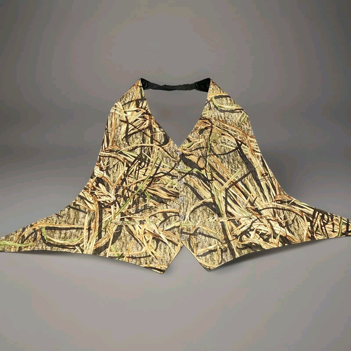 Mossy Oak Camouflage Tuxedo Vest Open Back One Size Formal Wedding Prom