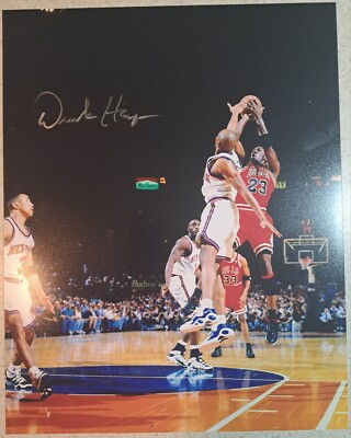 H*猫様 【額縁付き希少】NIKE マイケル・ジョーダン アート オブ ザ ダン Derek Harper Signed New York Knicks 11x14 Michael Jordan Autograph