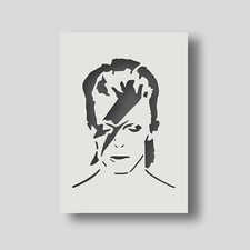 Reusable David Bowie stencil for wall art, home decor, arts & crafts.
