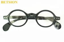 Vintage Small Oval Eyeglass Frames Black Full Rim Glasses Spectacles Rx able