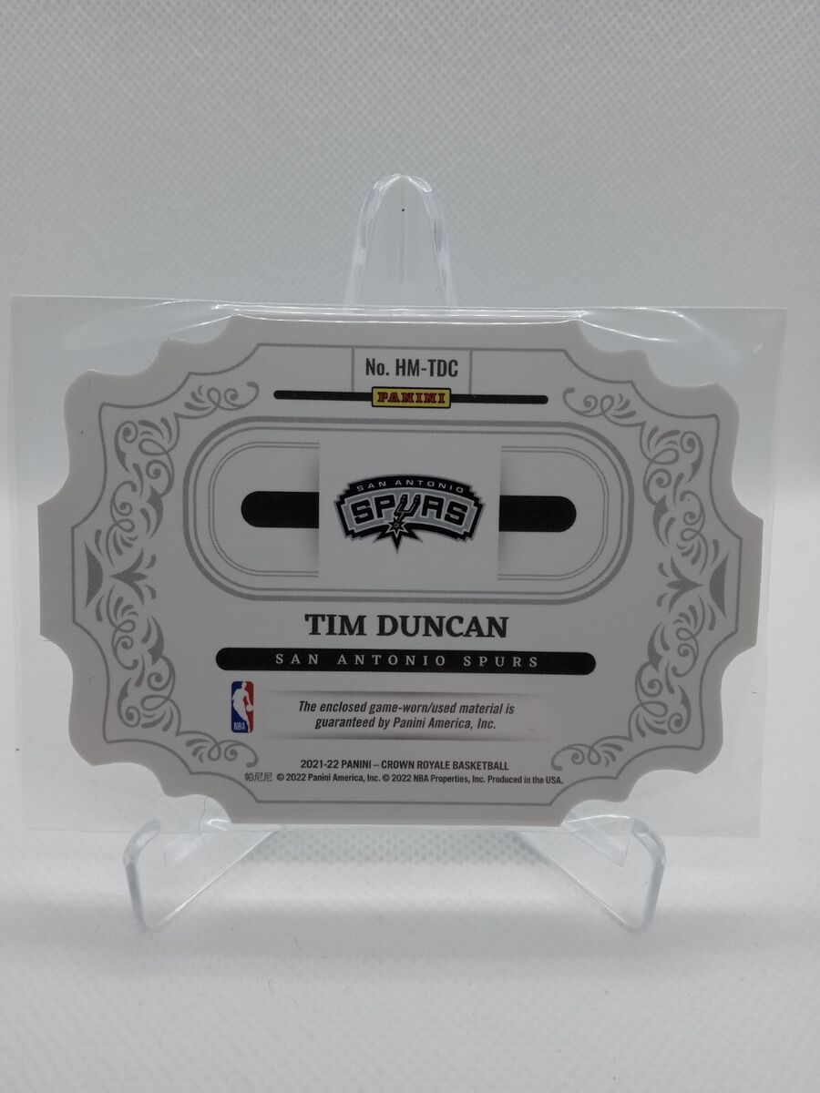 2021-22 Panini Crown Royale HOF Patch Tim Duncan Hall of Fame game-used  Jersey