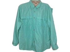 Game Guard Mens Size XL  Vented Fishing Shirt Long Sleeve  Blue Button Down