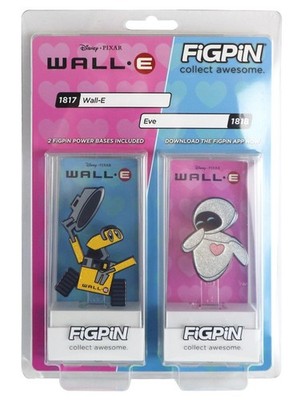 Figpin Disney Wall-E and Eve Glitter Exclusive Enamel Pin Set 2-Pack LE 500 New