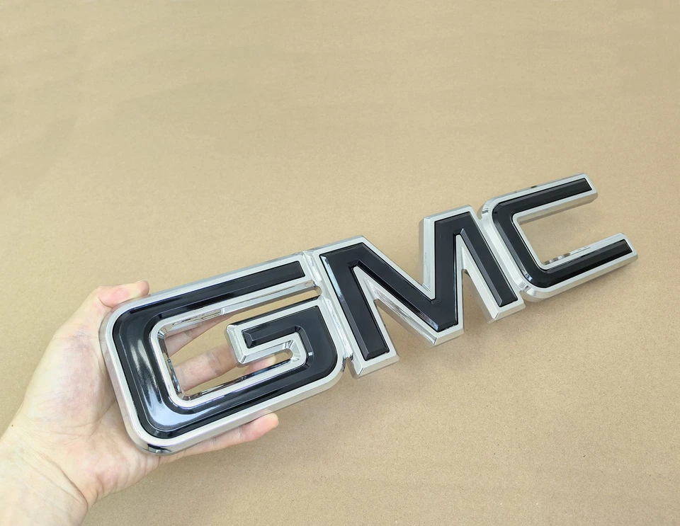 1 insignia emblema GMC negra grande parrilla OEM 2007-2013 para Sierra 1500 2500HD cromada Foto 2 de 4