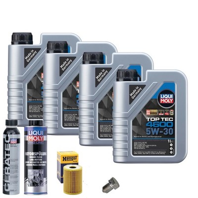Motoröl 5W30 LIQUI MOLY 4L+HENGST Ölfilter+Spülung+Cera Tec+Ölablassschraube