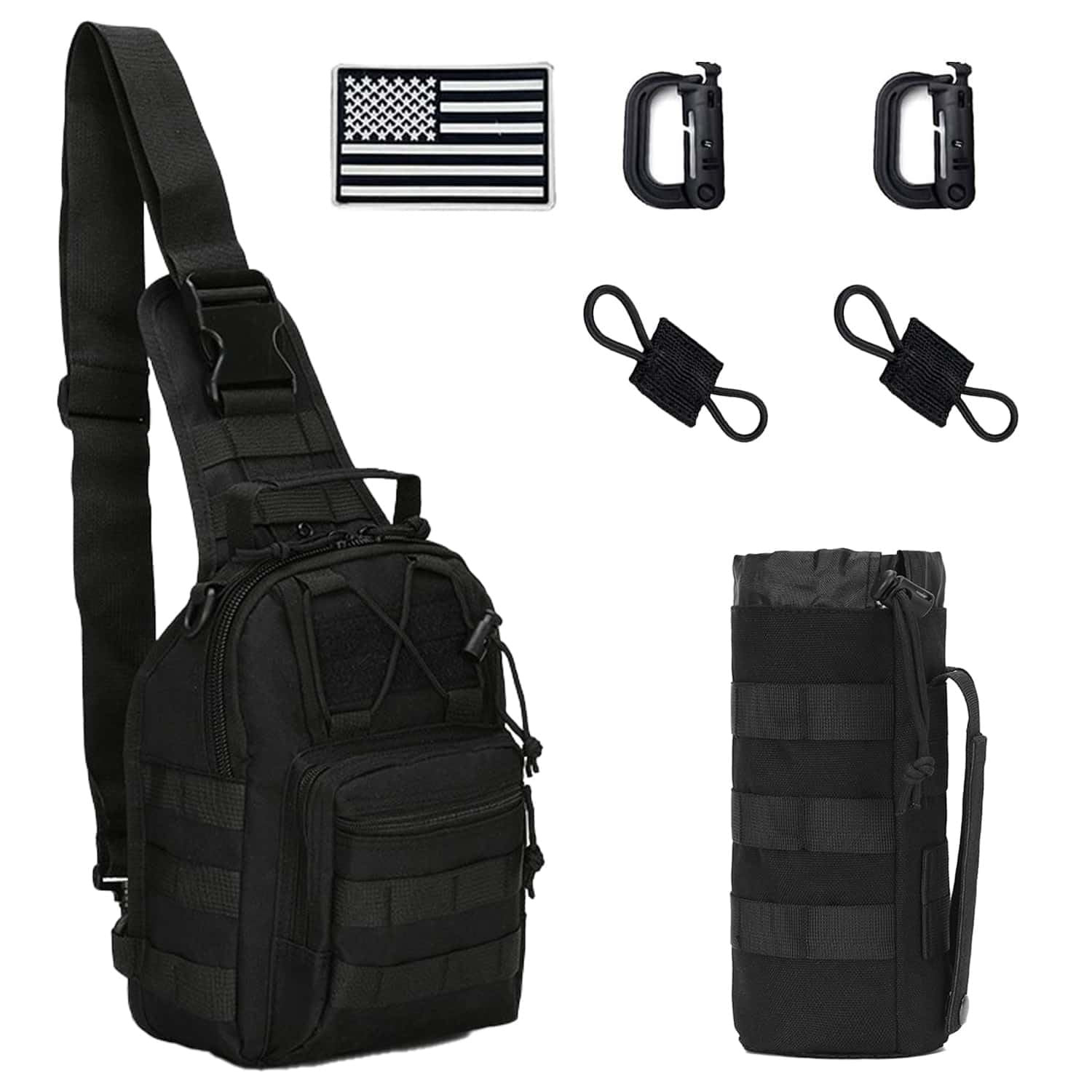 Tactical Sling Bag for Men, Durable Shoulder Pack with MOLLE Webbing