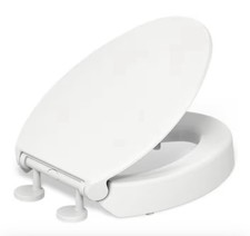 KOHLER Hyten Elevated Quiet-Close Elongated Toilet Seat - White 25875-0