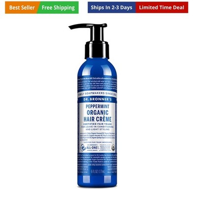Dr. Bronner s Organic Hair Crème Leave-In Conditioner Styling Cream Anti Friz...