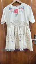 SEA New York Women Summer Sweet Colorful Embroidered Short-sleeved Dress