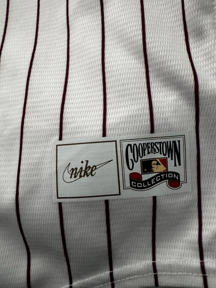 Camiseta a rayas Nike Cooperstown Philadelphia Phillies Mike Schmidt #20 2XL Foto 3 de 4